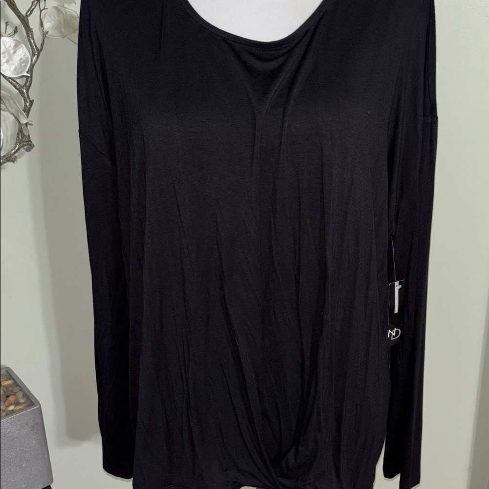 New Directions Black Long Sleeve Top - Picture 2 of 5